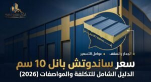 سعر ساندوتش بانل 10 سم: الدليل الشامل لتكلفة 100mm بالمتر، الفرق بين الجدار والسقف، عوامل التسعير، وكيف تختار المواصفات الصحيحة (2026)