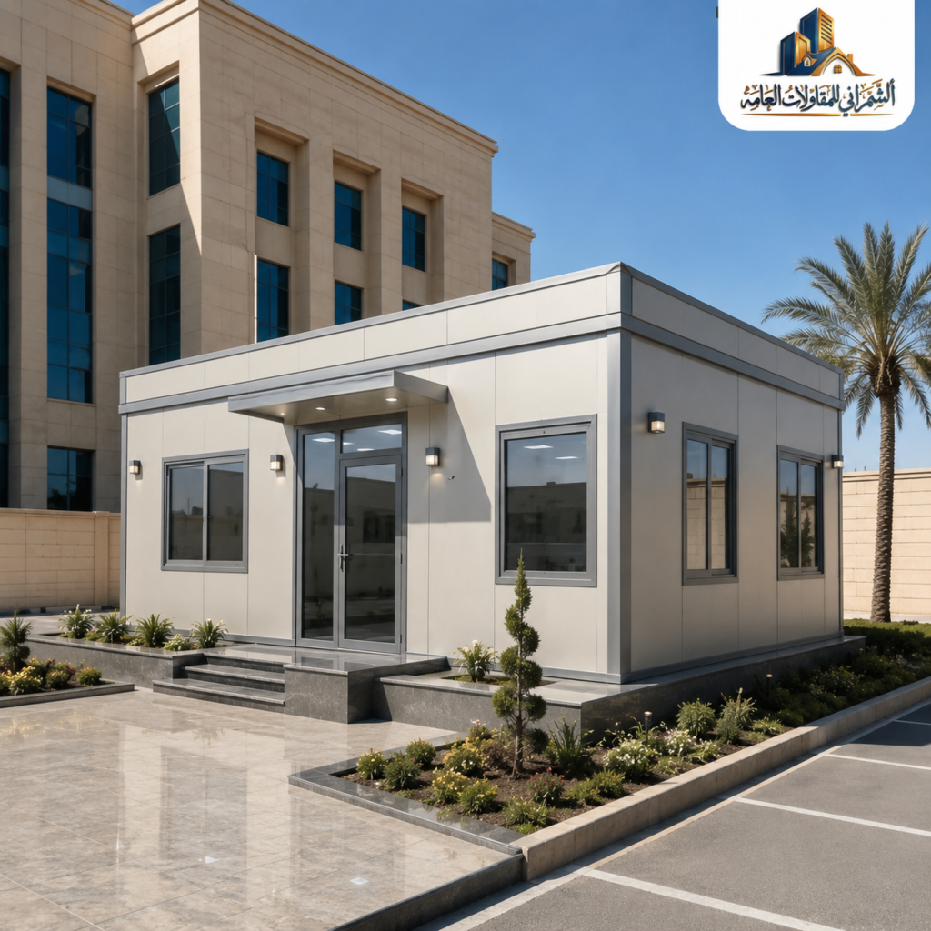 سعر غرفة ساندوتش بانل في جدة بتصميم مكتب إداري داخل منشأة حديثة