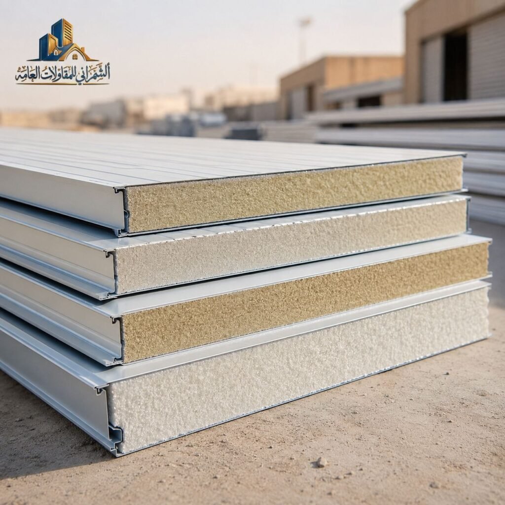 ألواح ساندوتش بانل مع طبقات عزل واضحة