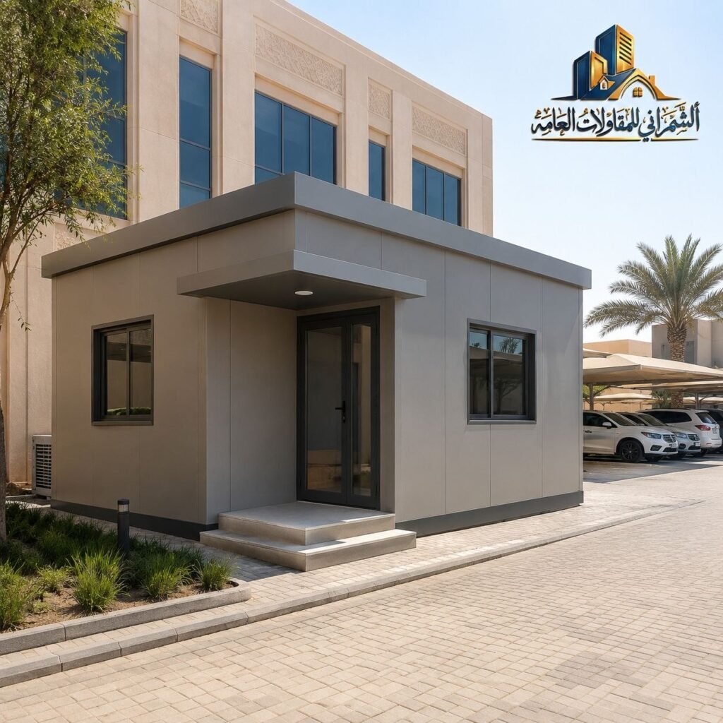 ملحق ساندوتش بانل إداري بجانب مبنى حديث