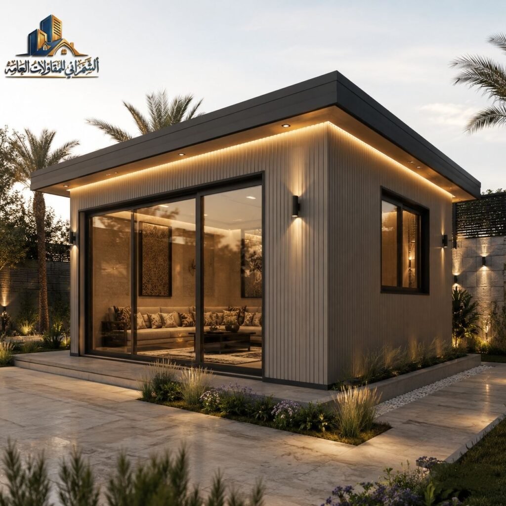مجلس ساندوتش بانل حديث بواجهة زجاجية