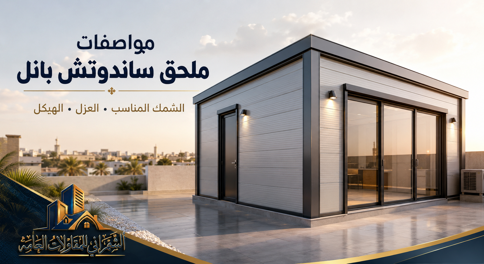 مواصفات ملحق ساندوتش بانل والسماكة والعزل والهيكل